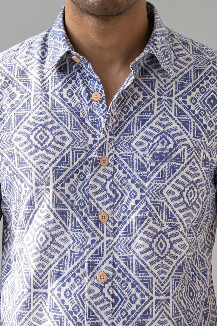 Congo + Basic Chino - Indigo Blue Shirt With Deep Army Green Trouser Combo For Men | Ariser