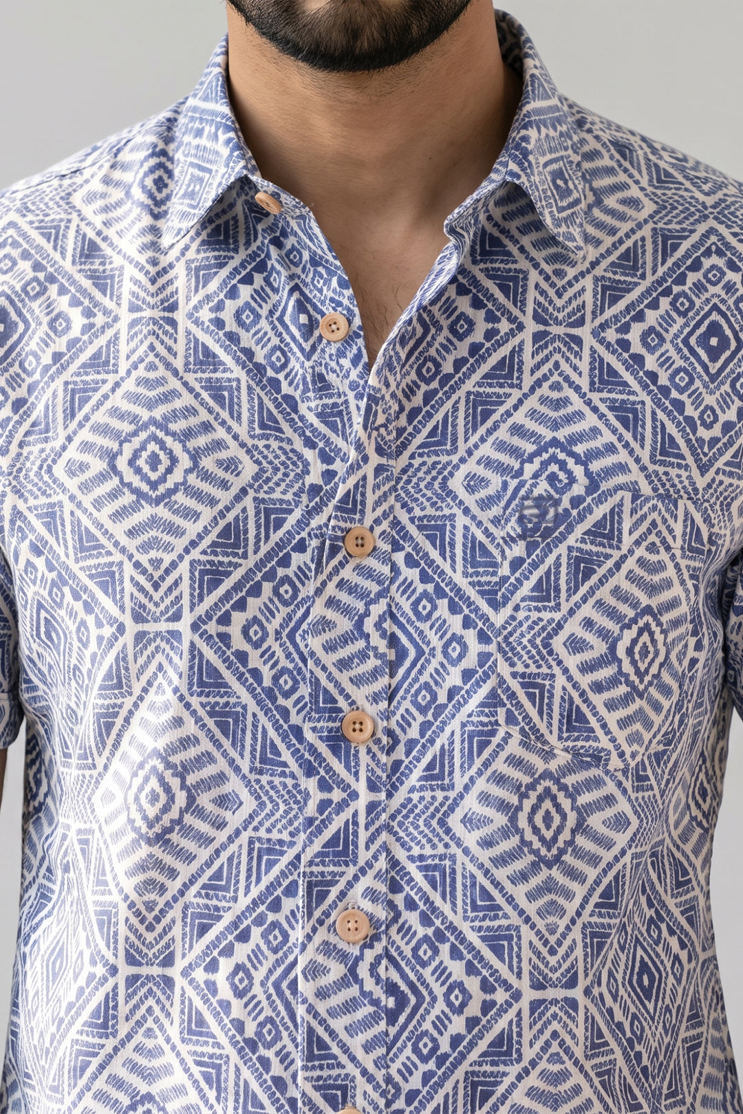Congo + Basic Chino - Indigo Blue Shirt With Sandal Trouser Combo For Men | Ariser