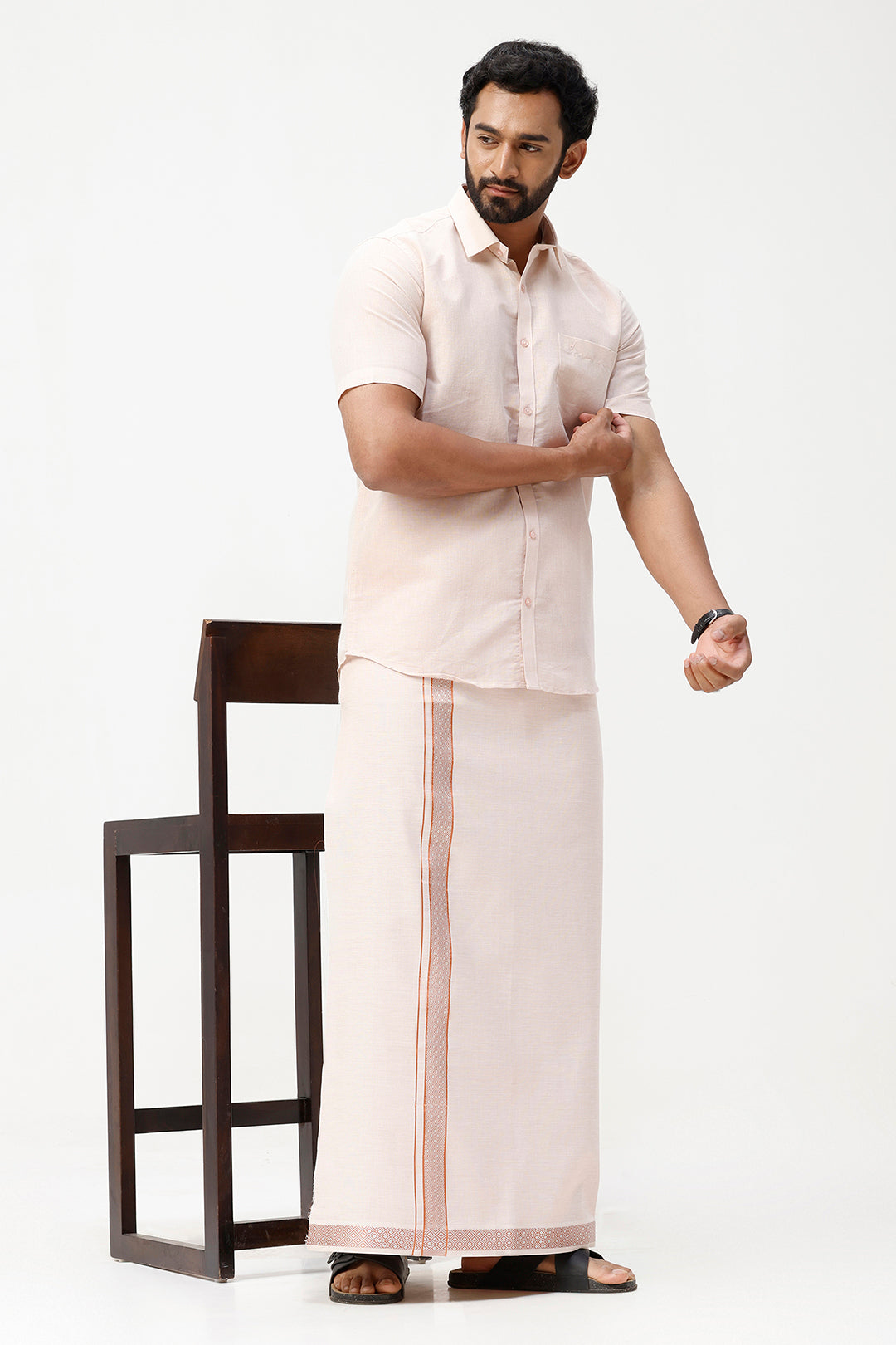 South Indian traditional copper shirt and dhoti for men