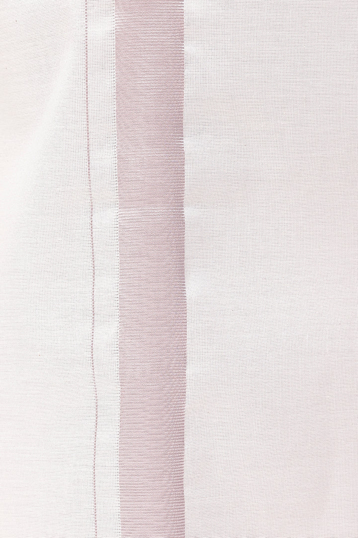 Vaibhav - Rose Pink Shirt and Jari Single Dhoti Tissue Set 2 In 1 For Men | Uathayam