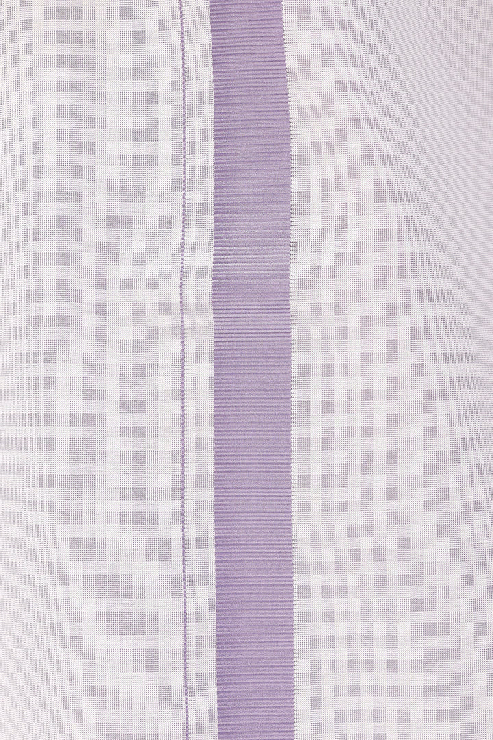 Uathayam Vaibhav 2 In 1 Lavender Shirt and Tissue Dhoti Set for Men
