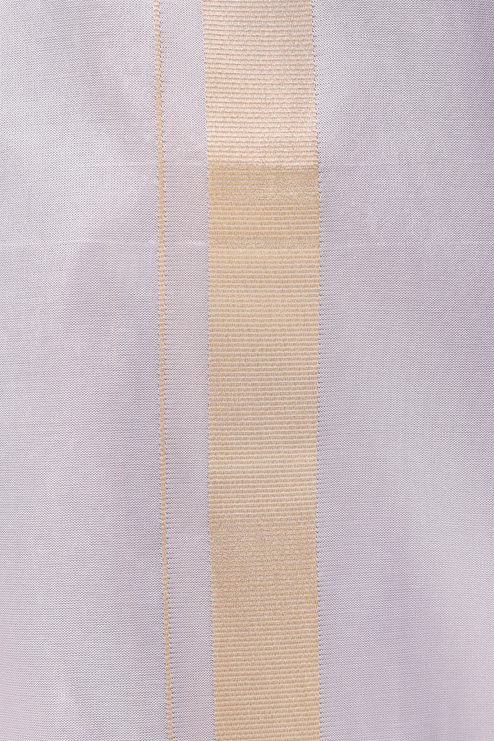 Textured fabric with a beige stripe on a violet dhoti