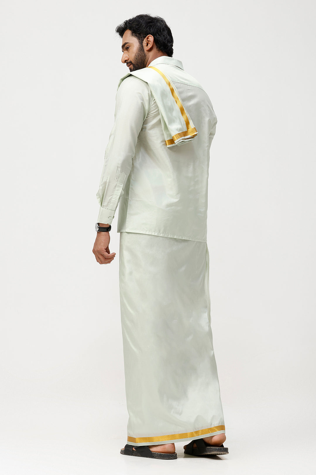 double layered dhoti set