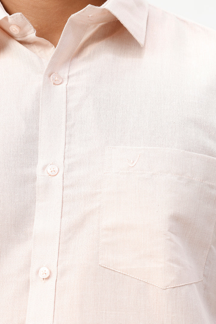 Copper shirt with tissue dhoti combo for festive wear