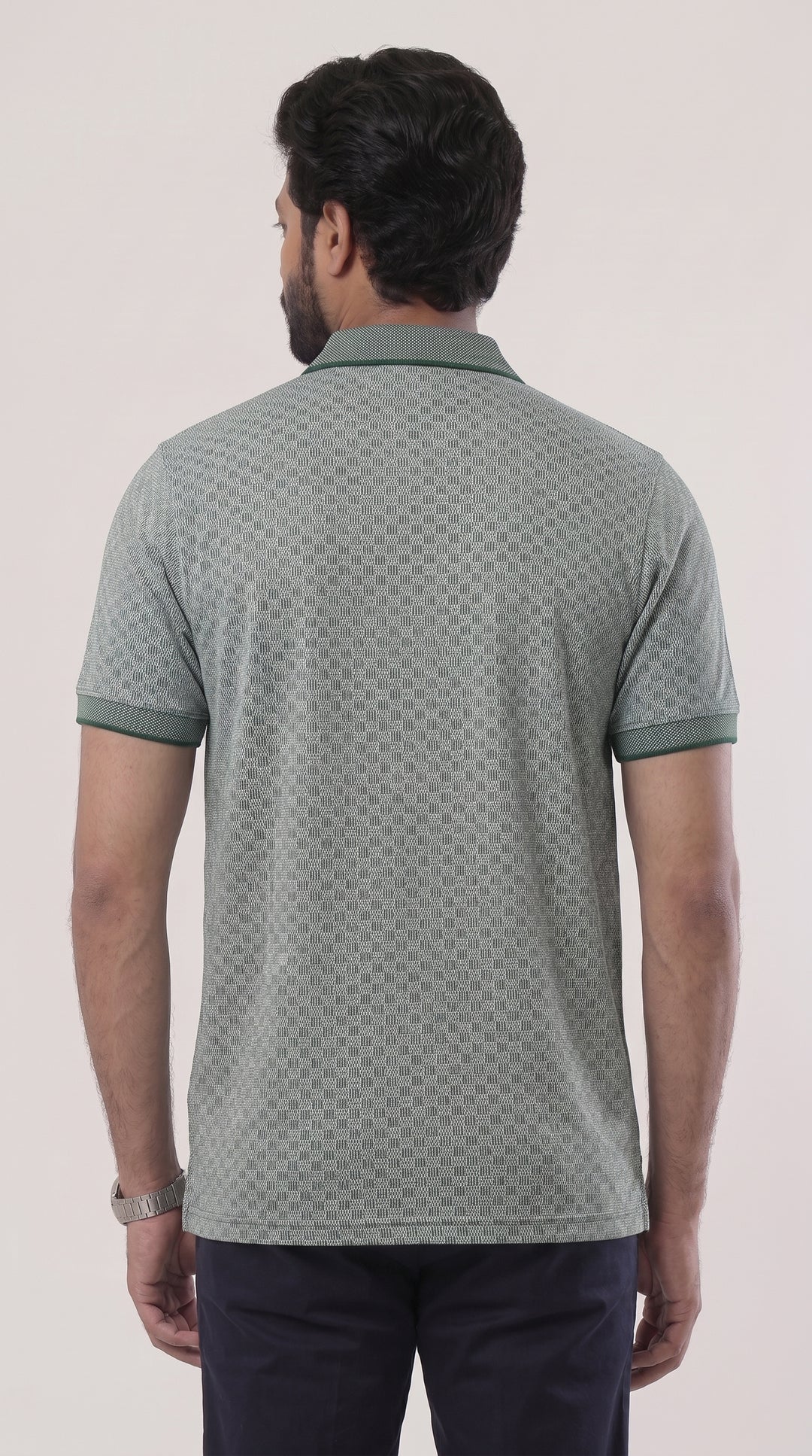 Casual Micro Pattern Polo T-Shirt for Men