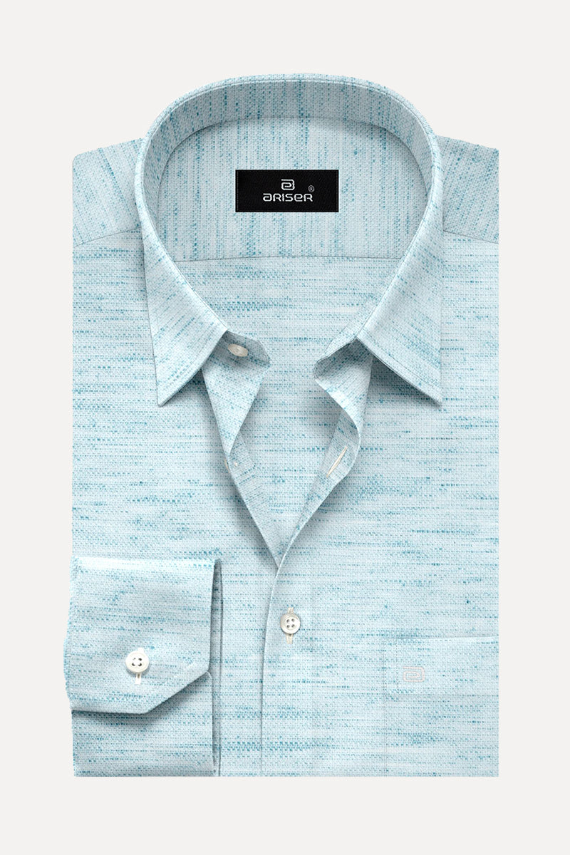 Ariser Kashmir Sky Blue Color Cotton Solid Slim Fit Formal Shirt For Men