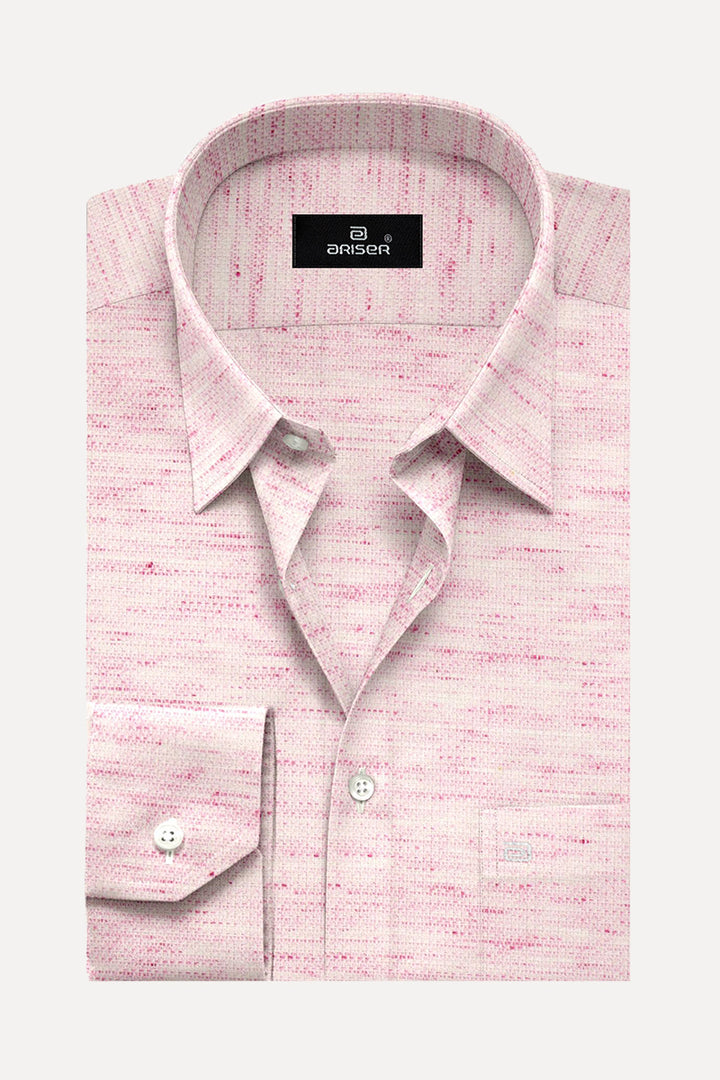 Ariser Kashmir Light Pink Color Cotton Solid Slim Fit Formal Shirt For Men