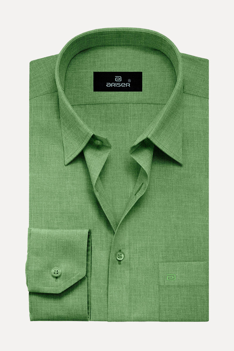 Ariser Davos Olive Green Color Solid Cotton Slim Fit Full Sleeve Shirt for Men - SA12904