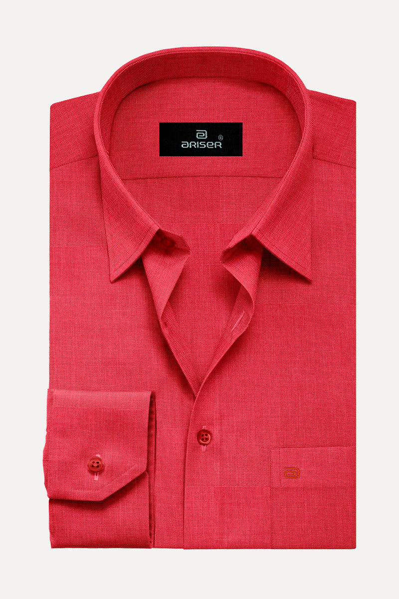 Ariser Davos Dark Red Color Solid Cotton Slim Fit Full Sleeve Shirt for Men - SA12905