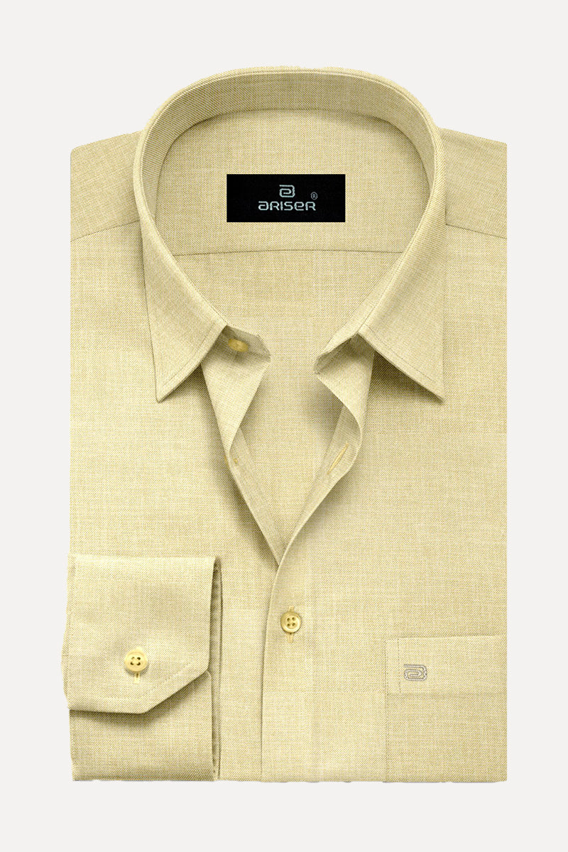 Ariser Davos Flaxen Sandal Color Solid Cotton Slim Fit Full Sleeve Shirt for Men - SA12908
