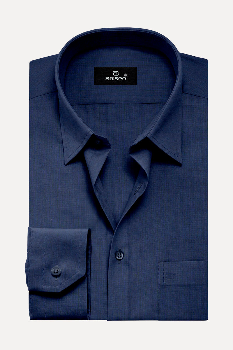 ARISER Luxor Solid Cotton Slim Fit Full Sleeve Shirt for Men - LX70001