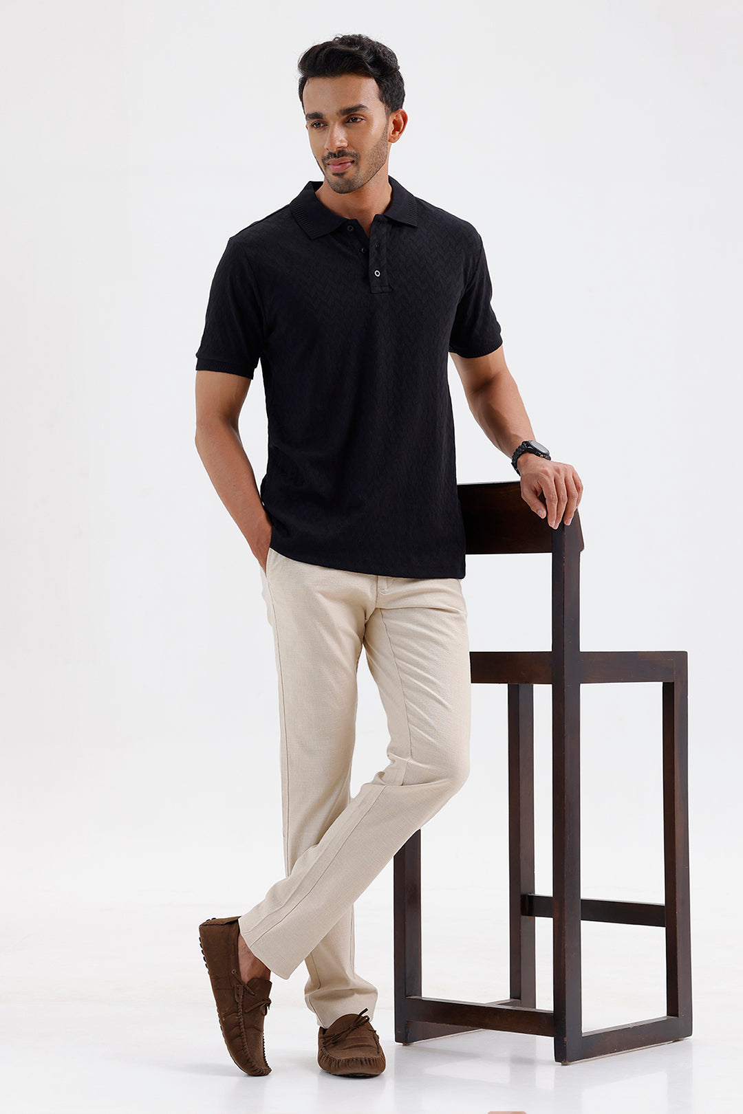 Fashion Polo Men's Raven Black Cotton T-Shirt