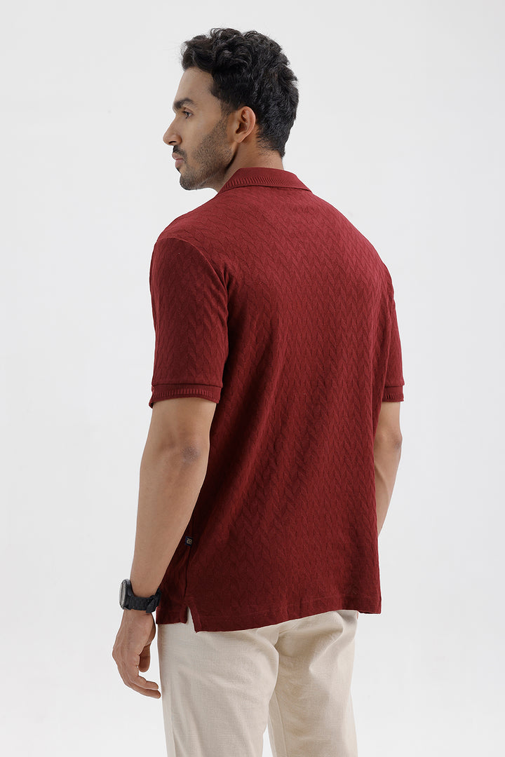 Stylish Royal Maroon Fashion Polo Men's T-Shirt