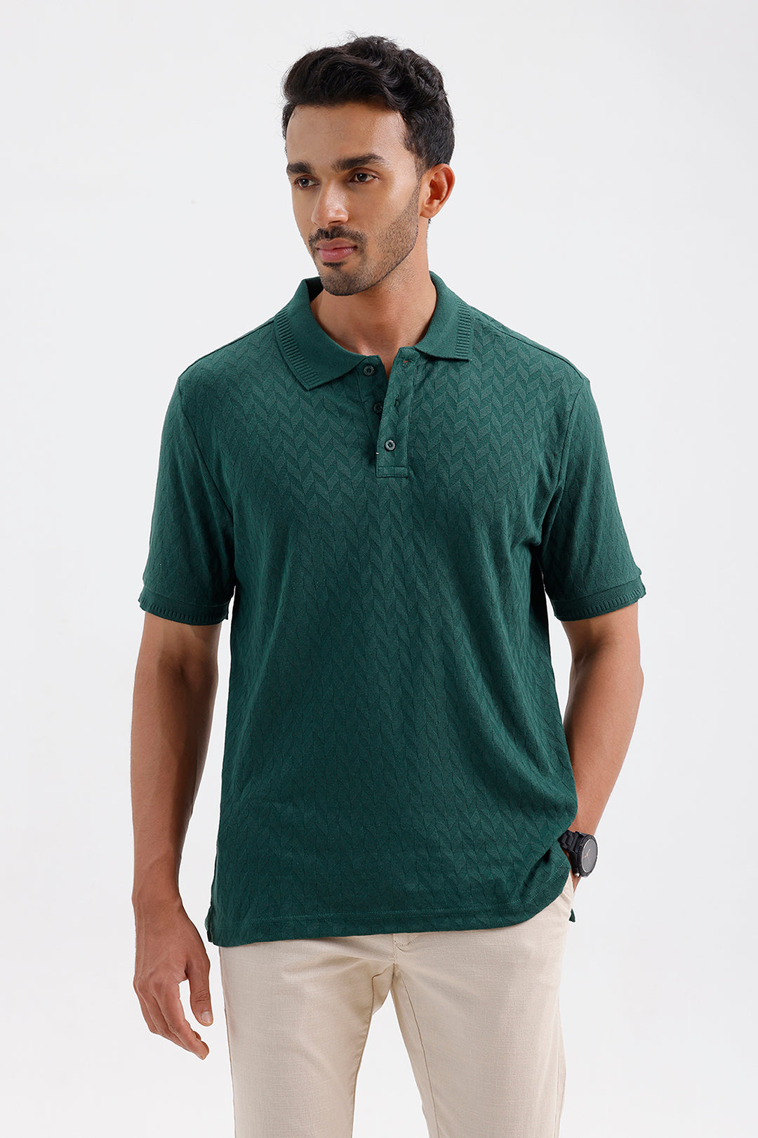 Men's Deep Emerald Fashion Polo T-Shirt