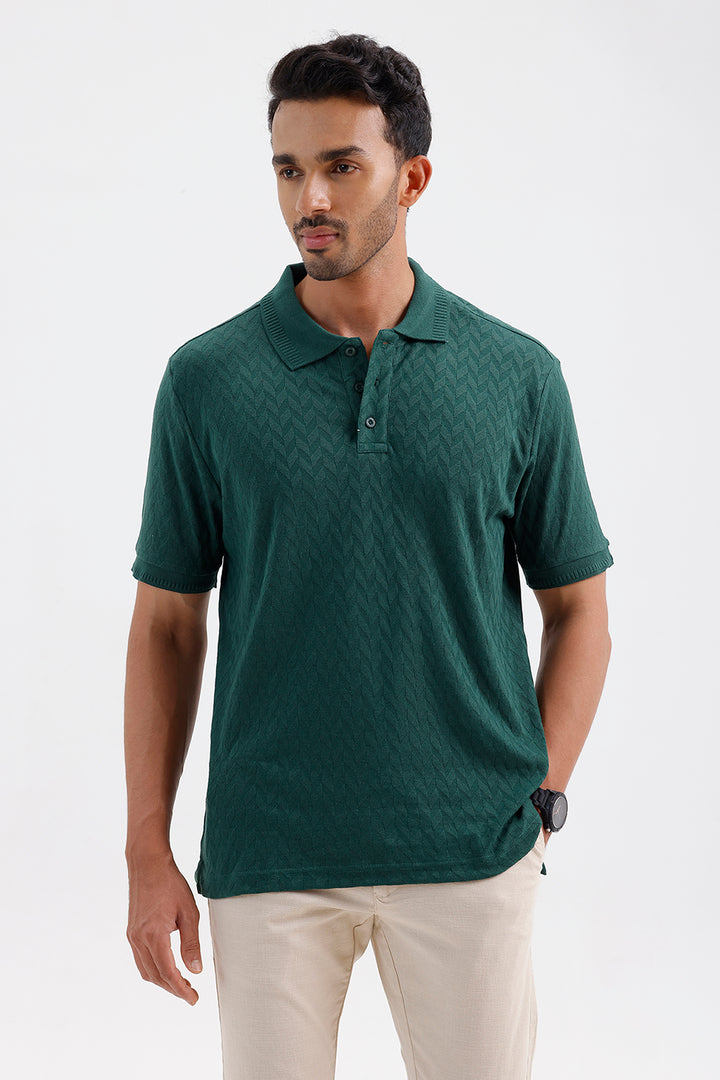Men's Deep Emerald Fashion Polo T-Shirt
