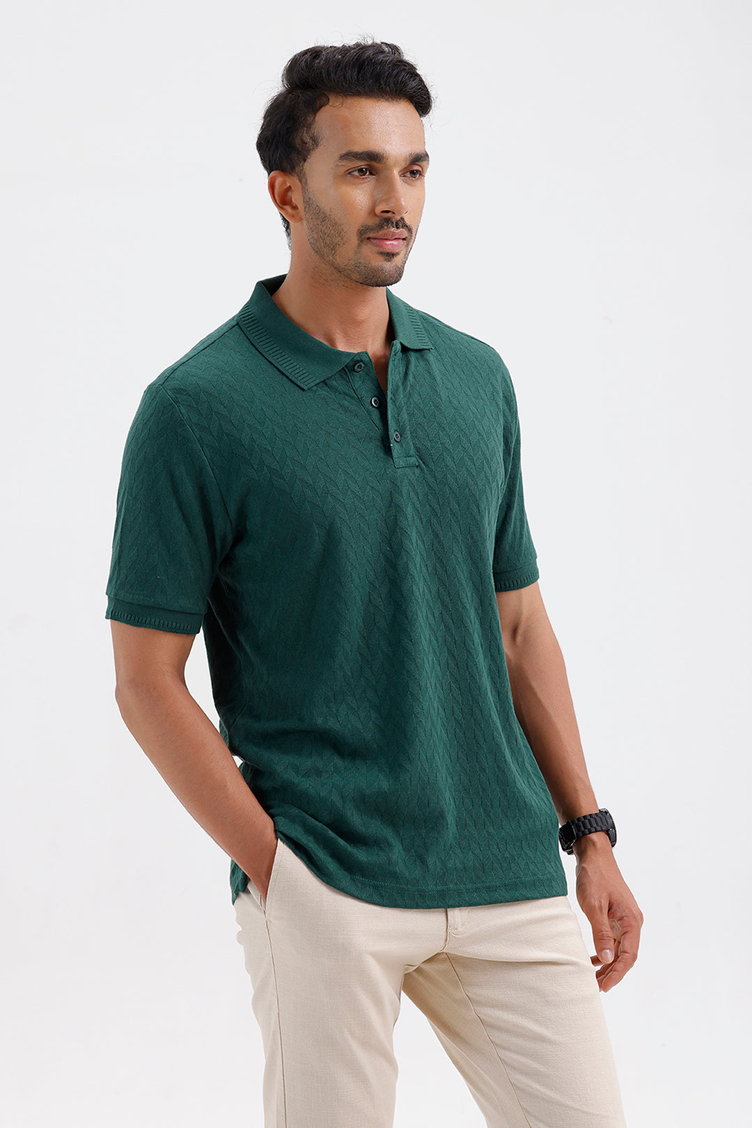 Stylish Deep Emerald Fashion Polo Men's T-Shirt