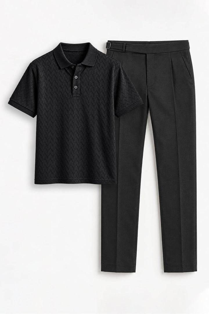 Raven Black T-Shirt With Classic Black Trouser