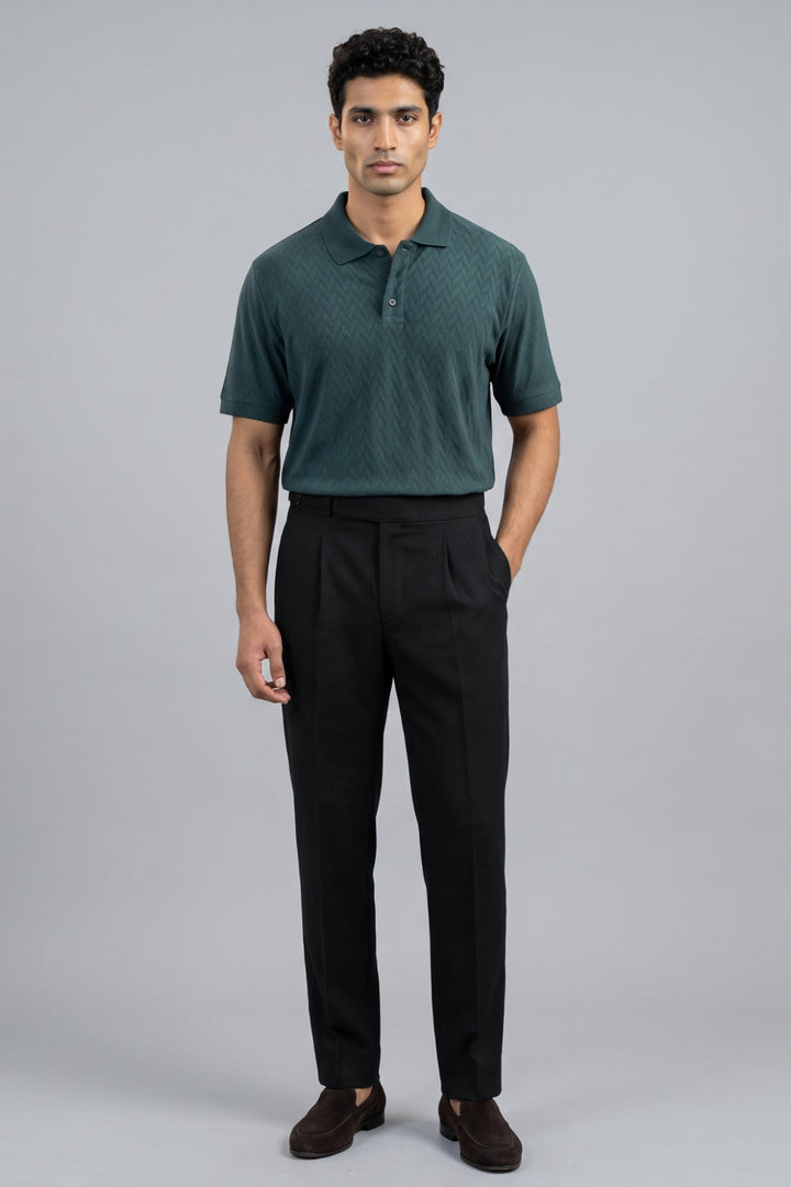 Fashion Polo & Gurkha - Deep Emerald T-Shirt With Black Trouser 