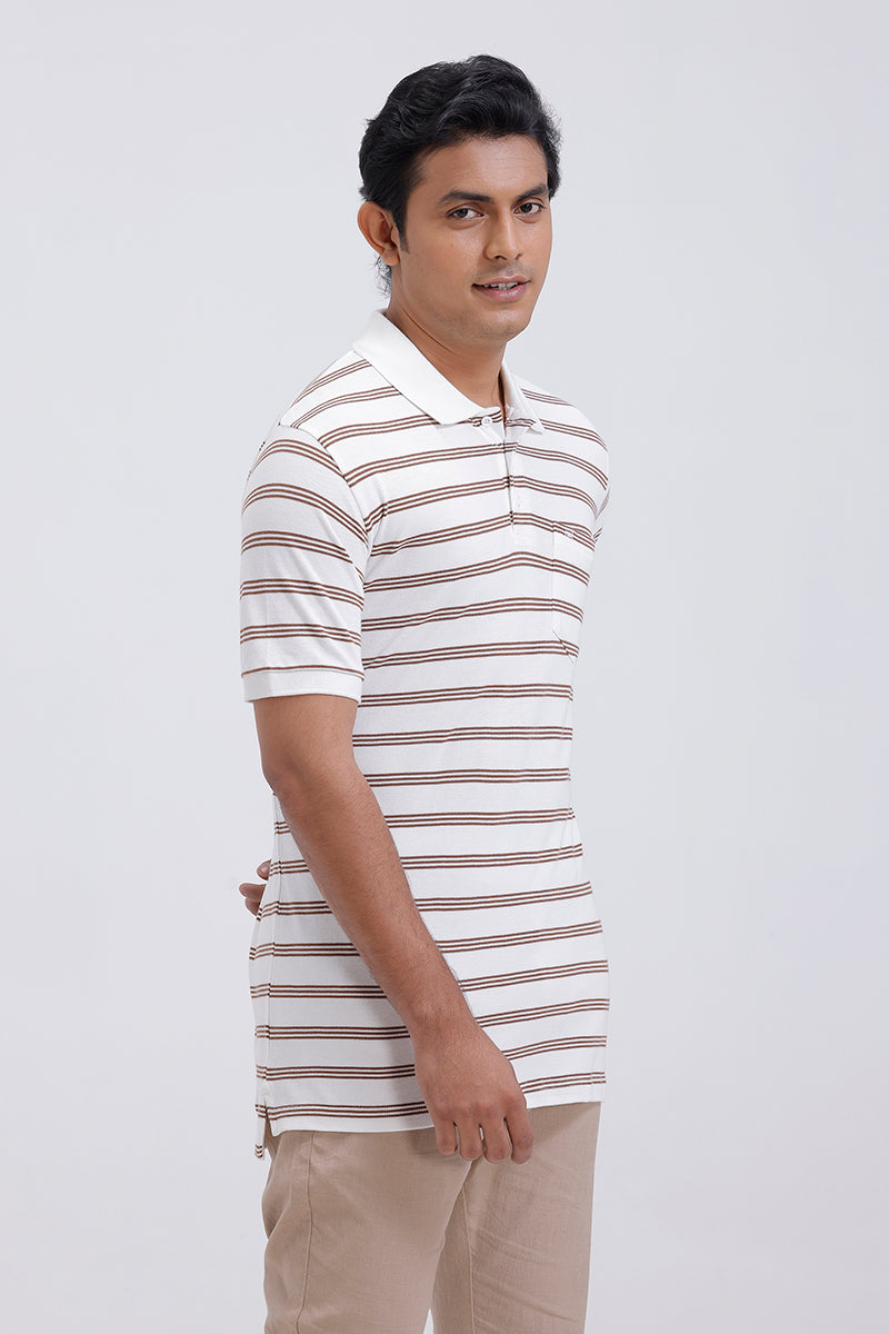 Ariser Mens Striped Polo Collar T-Shirt

