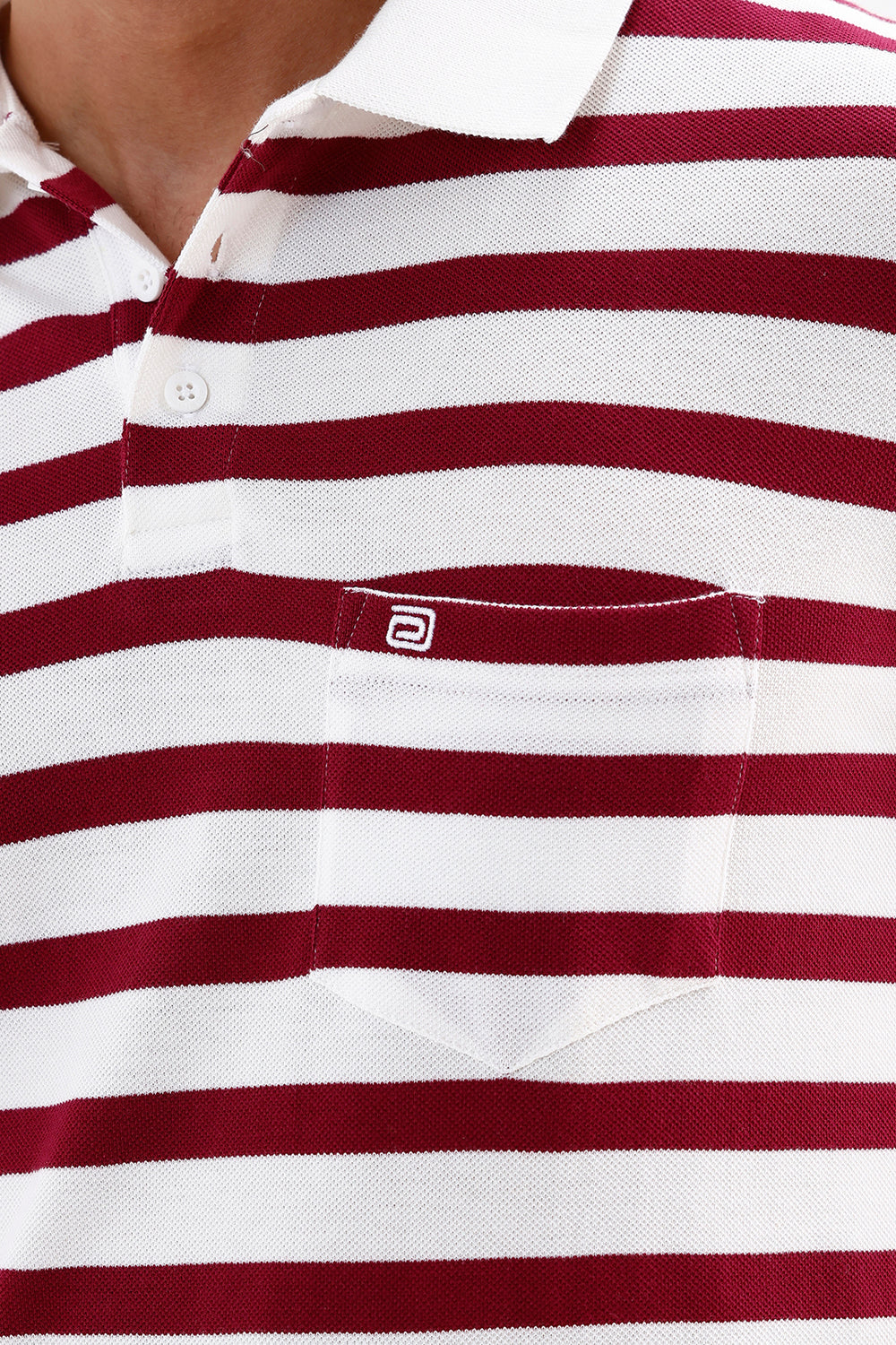 Vintage Red & White Stripes Polo T-Shirt for Men by French Polo