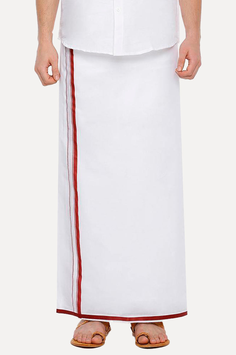 Garland -  Double Dhoti With Red Big Border