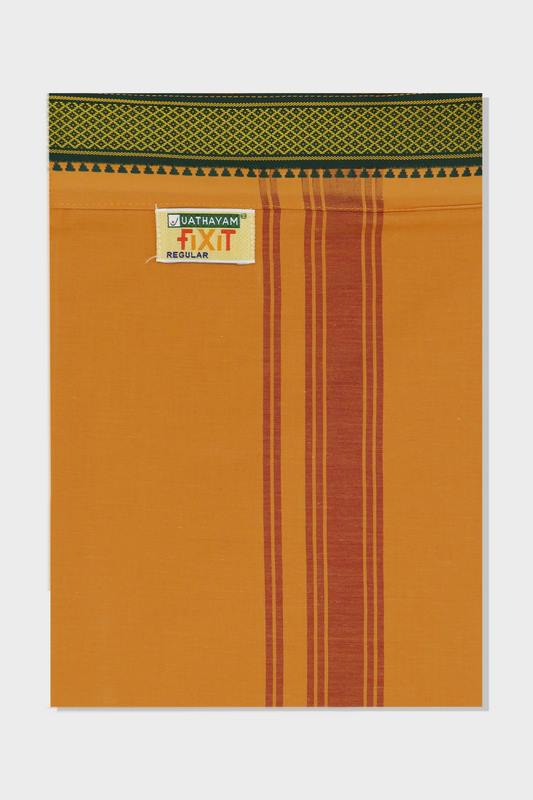 Gokul - Fixit Adjustable Kavi Pocket Pet Dhoti With Assorted Border Colors For Men | Uathayam