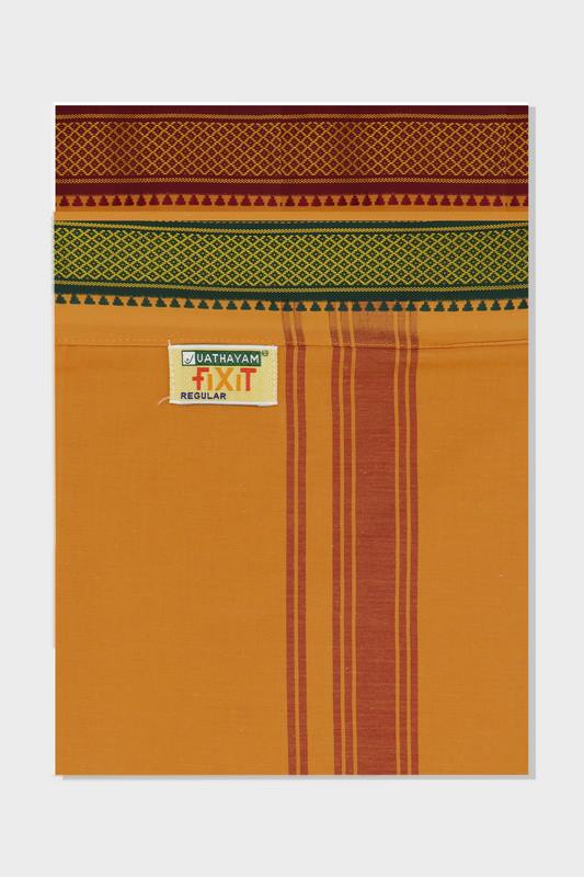 Gokul - Fixit Adjustable Kavi Pocket Pet Dhoti With Assorted Border Colors For Men | Uathayam