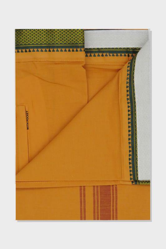 Gokul - Fixit Adjustable Kavi Pocket Pet Dhoti With Assorted Border Colors For Men | Uathayam