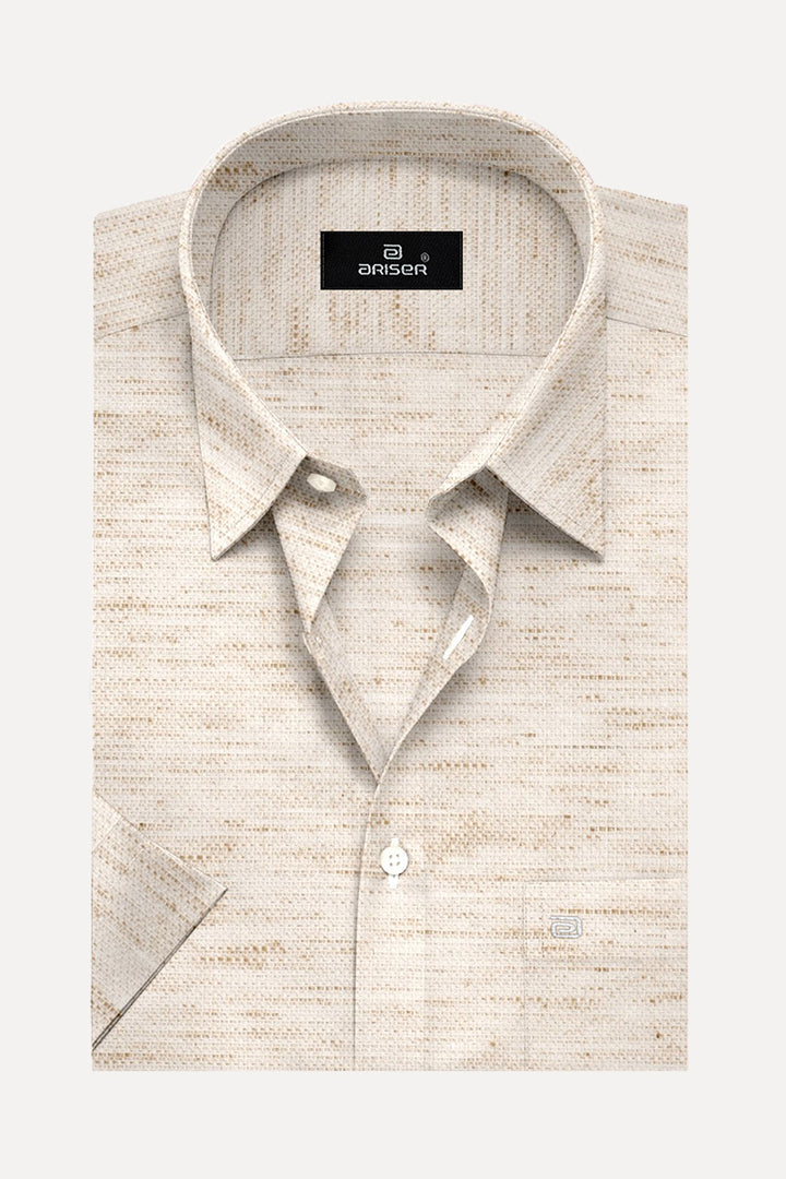 Ariser Kashmir Light Brown Color Cotton Solid Slim Fit Formal Shirt For Men