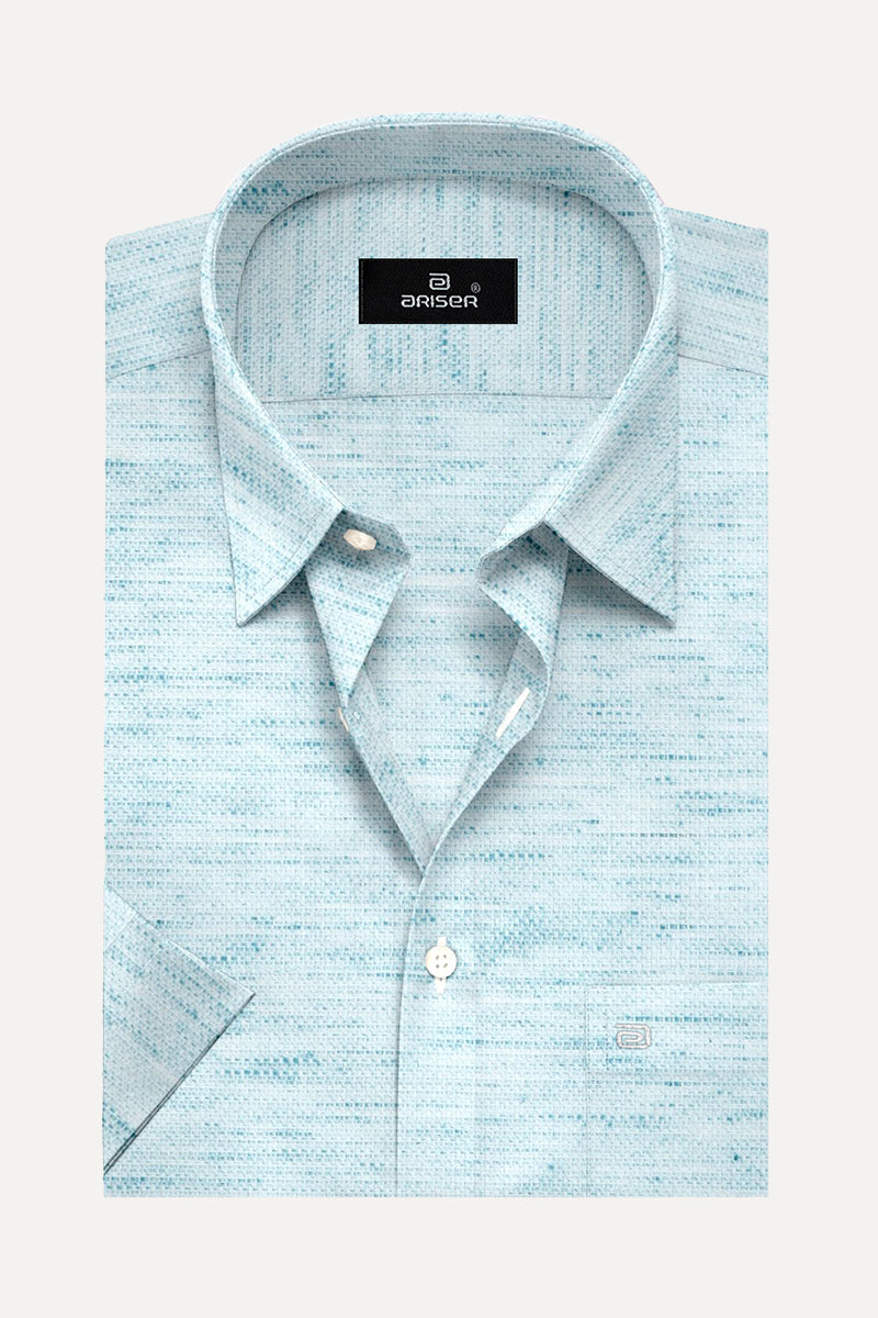 Ariser Kashmir Sky Blue Color Cotton Solid Slim Fit Formal Shirt For Men