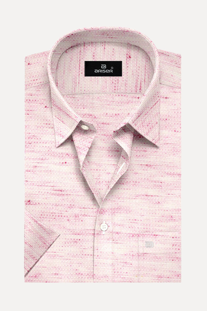 Ariser Kashmir Light Pink Color Cotton Solid Slim Fit Formal Shirt For Men