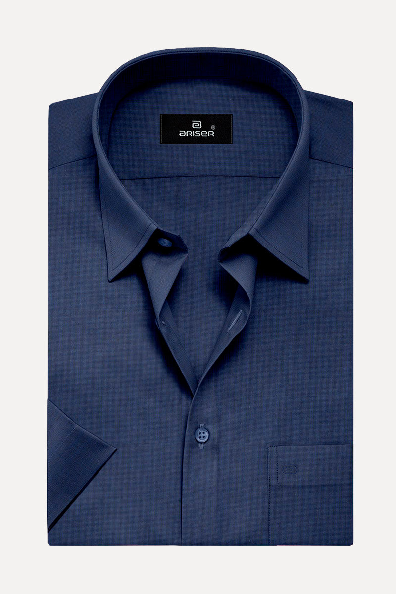 ARISER Luxor Solid Cotton Slim Fit Half Sleeve Shirt for Men - LX70001