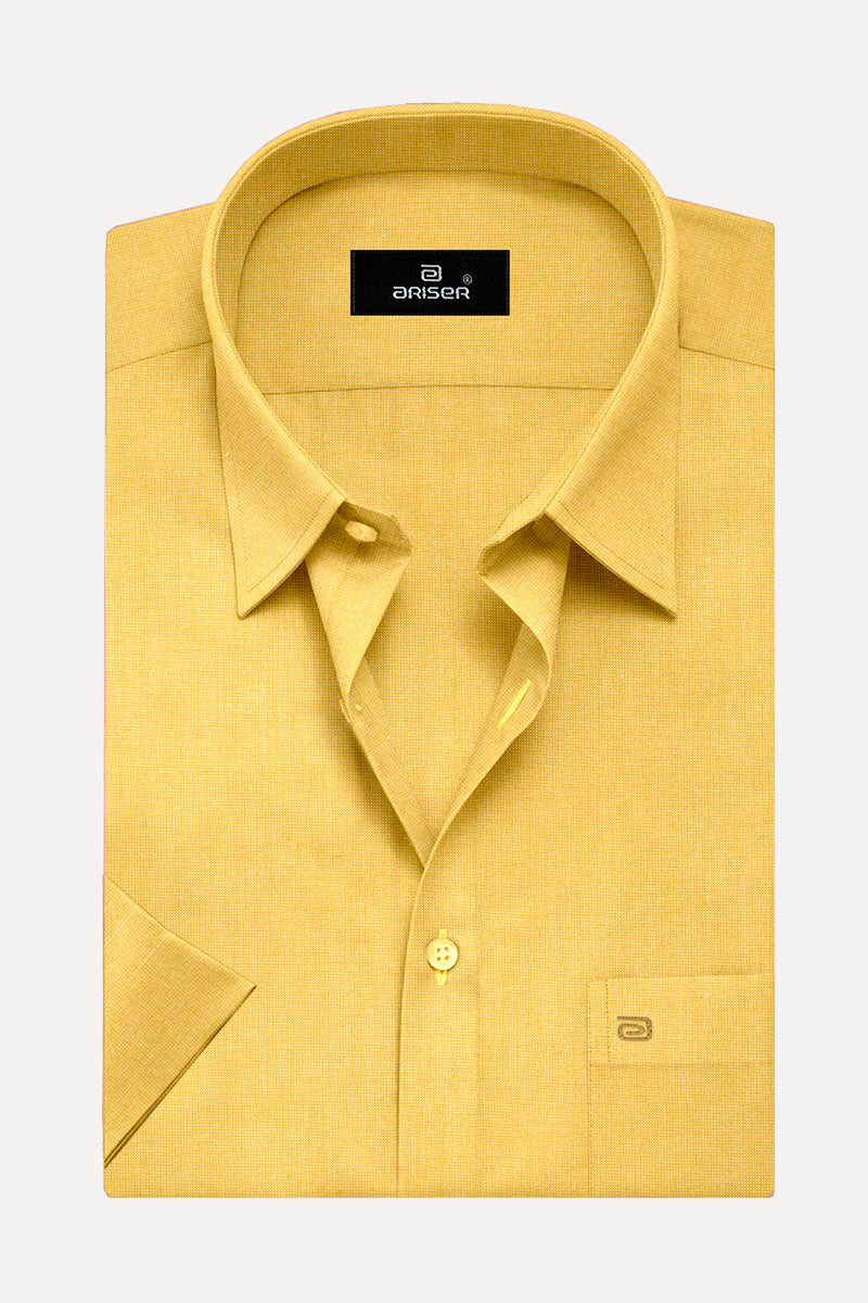 ARISER Luxor Solid Cotton Smart Fit Half Sleeve Shirt for Men - LX70006