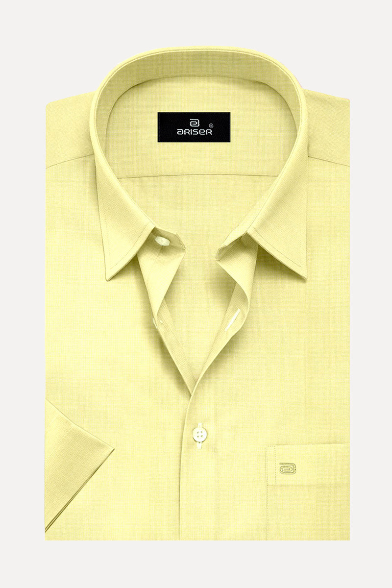 Luxor Solid Cotton Slim Fit Half Sleeve Shirt for Men - LX70016