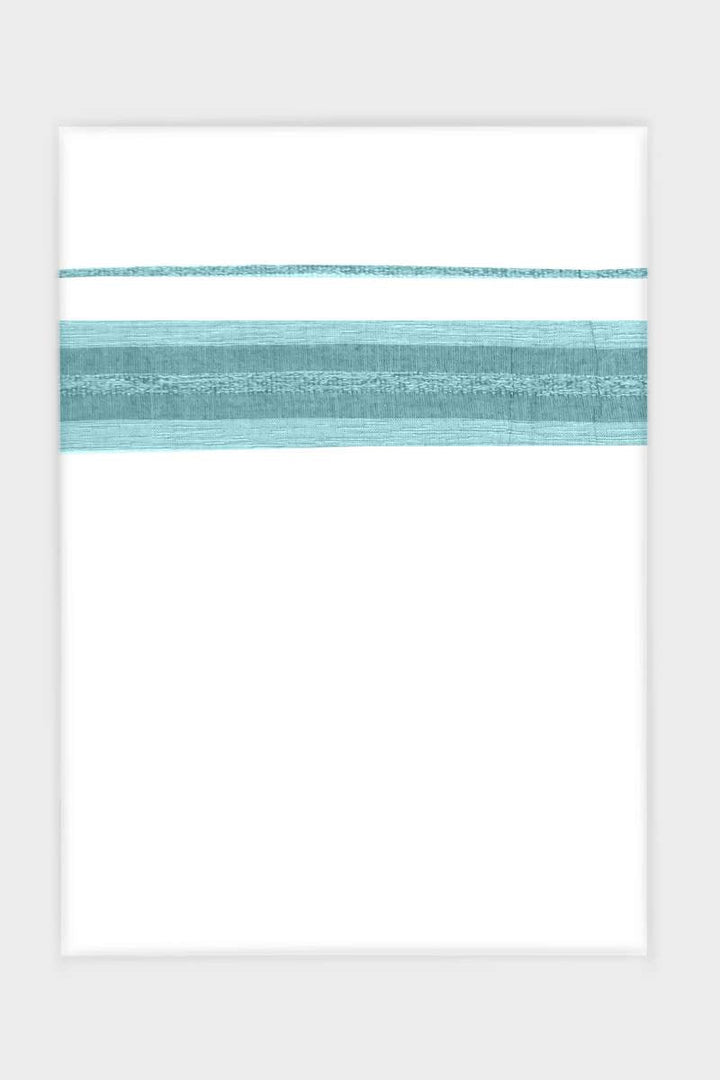 Alex Inila - Sea Blue Smooth Cotton Double Layered Dhoti With Fancy Borders | Uathayam