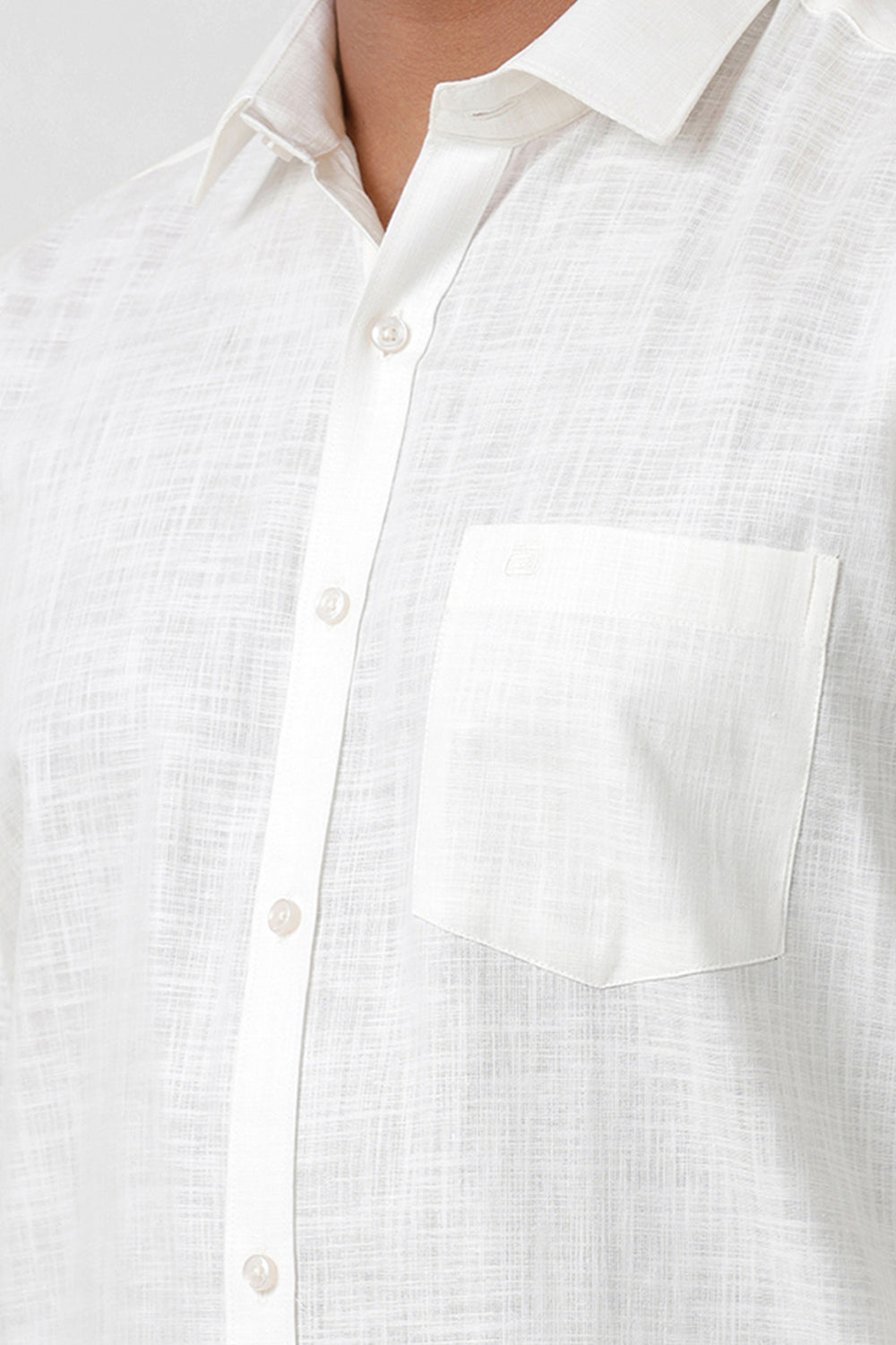 Off White Shirt With Steel Blue Trouser Combo