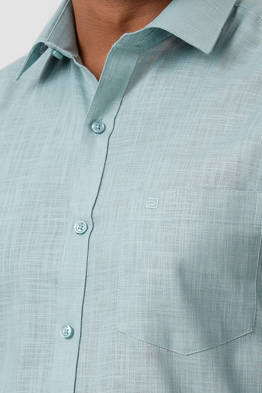 Summer Green Shirt With Cream White Trouser Combo