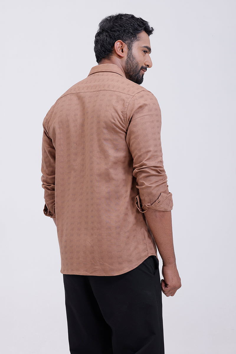 Stylish tan brown formal shirt for office wear