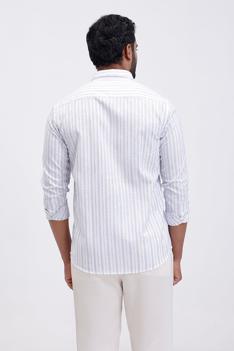 ariser sky blue poly cotton casual shirt men