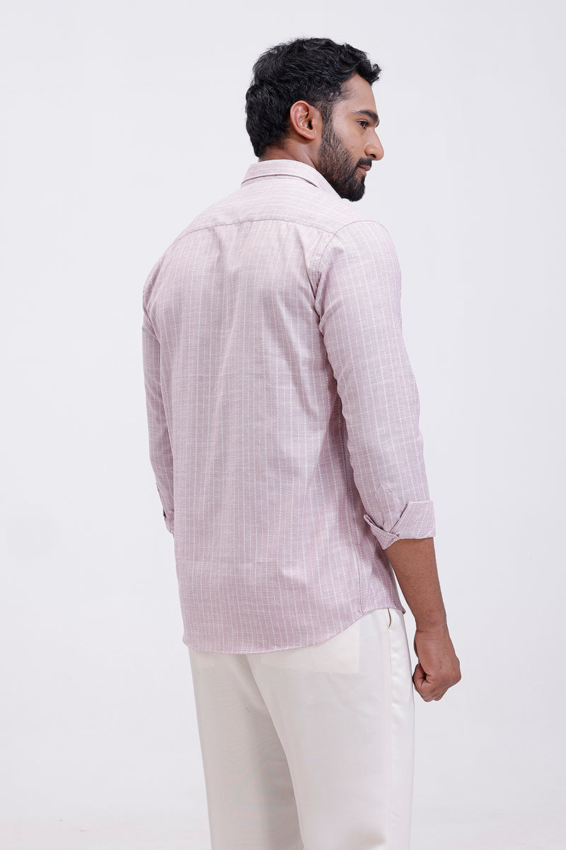 soft dusty pink white casual shirt for men ariser