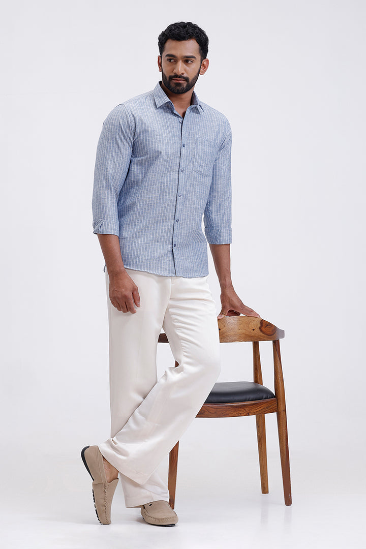 jeta dusty blue casual shirt men ariser