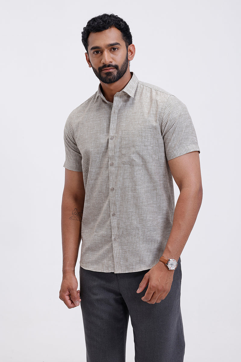 stone olive casual shirt for men by ariser