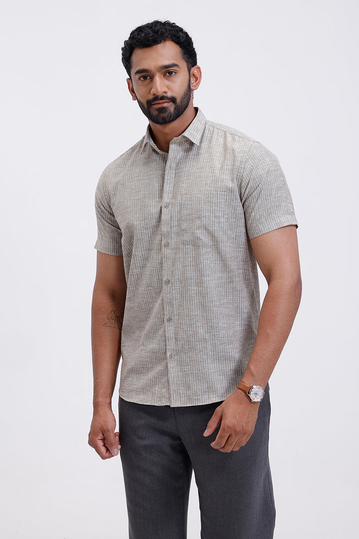stone olive casual shirt for men by ariser