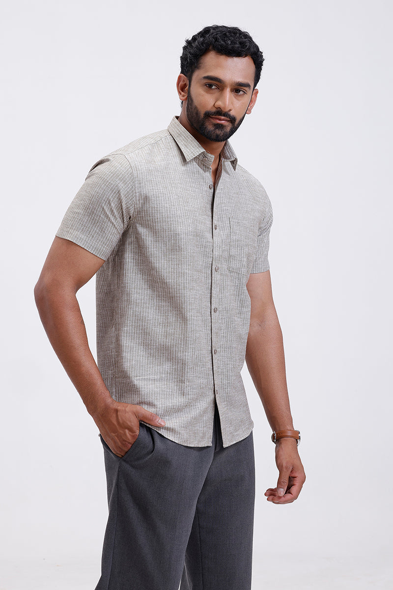 muted olive green casual shirt for men ariser