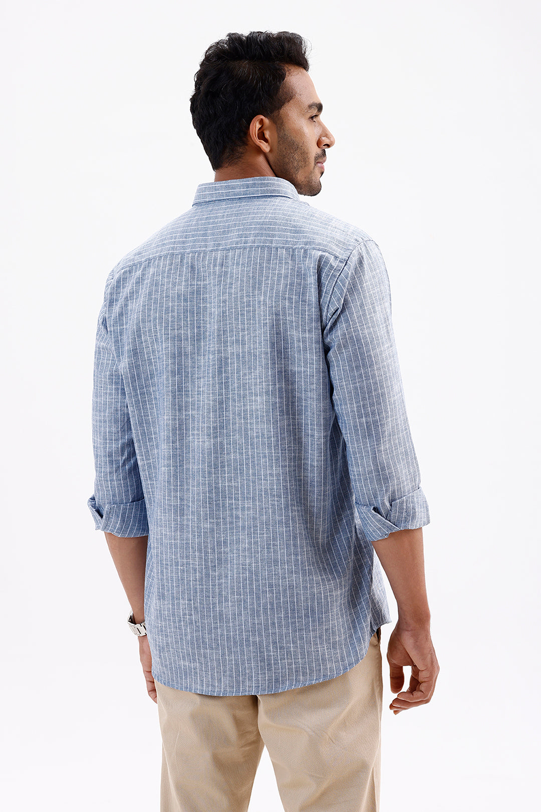 Jeta Men's Coastal Blue Cotton Casual Shirt