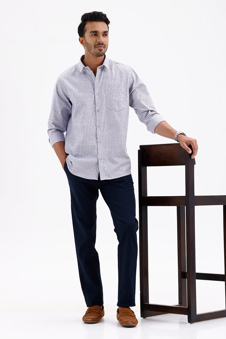 Jeta Men's Misty Purple Cotton Casual Shirt