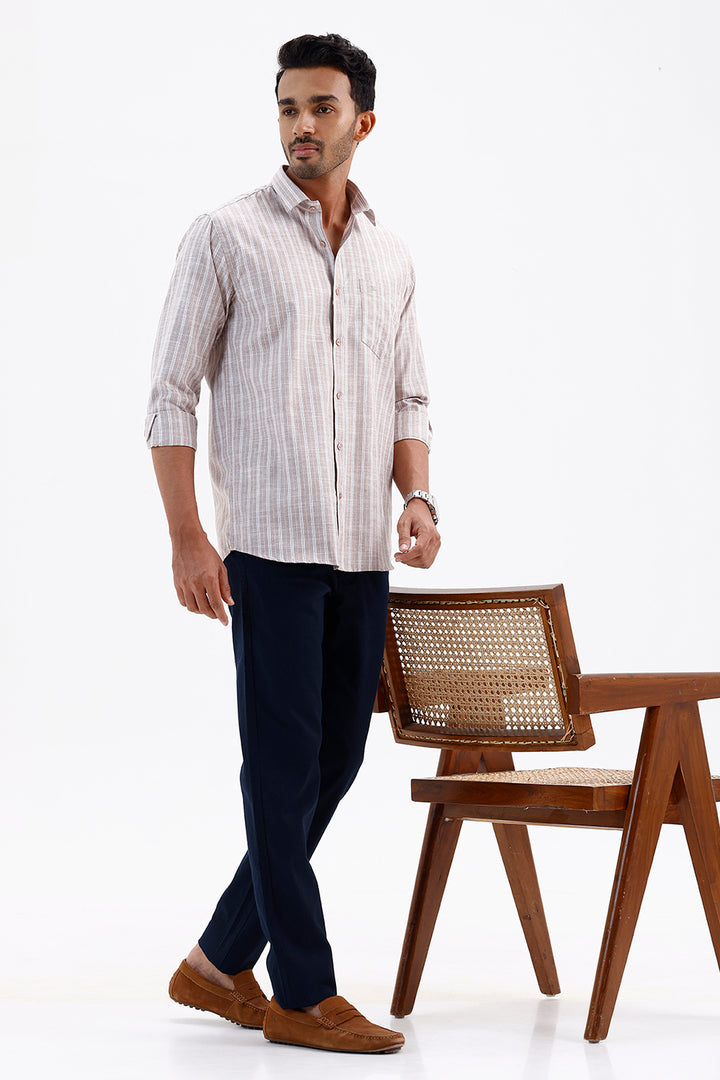 Jeta Men's Driftwood Cotton Casual Shirt