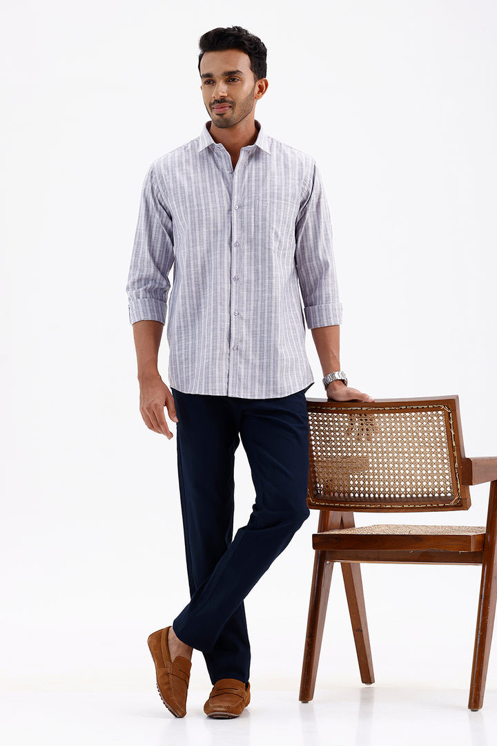 Premium Lavender Grey Casual Shirt for Men