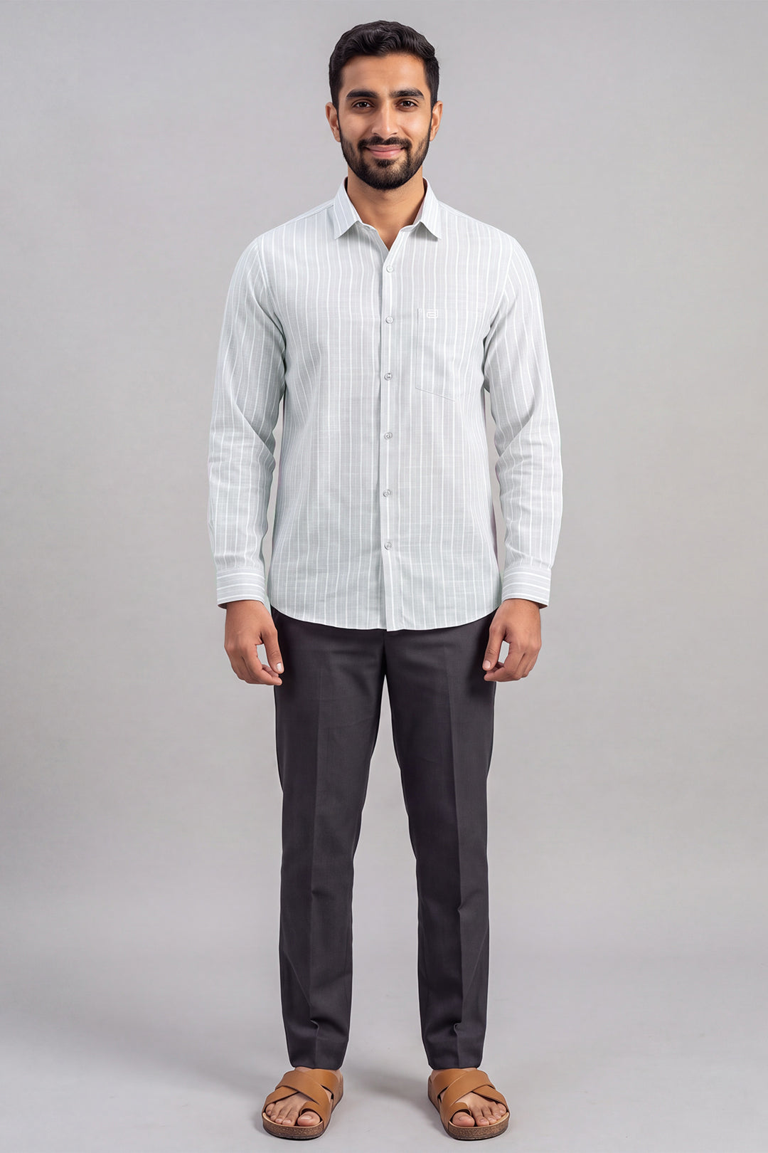 Ariser Jeta Silver Gray Shirt with Midnight Blue Trouser Combo for Men
