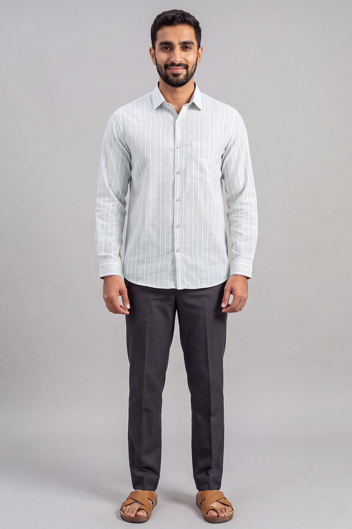 Ariser Jeta Silver Gray Shirt with Midnight Blue Trouser Combo for Men